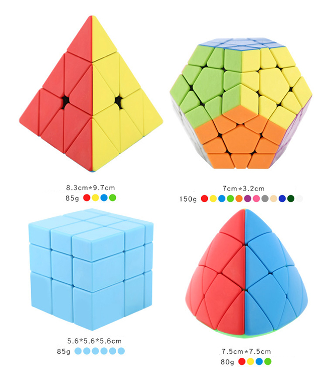 ShengShou Megaminx Pyraminx Mastermorphix Mirror 4 in 1 Stickerless Cubes Bundle